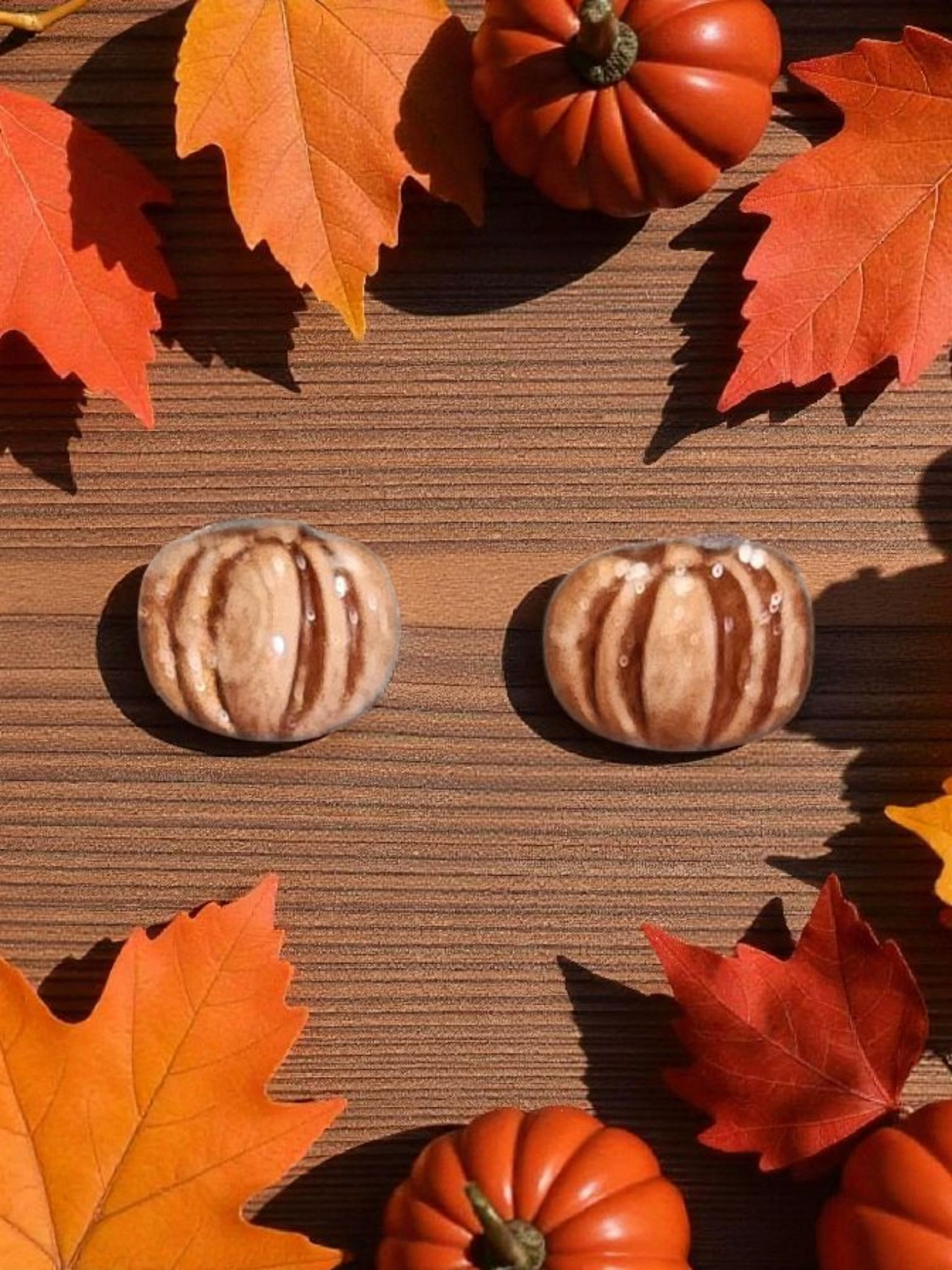 Handmade Polymer clay Pumpkin earrings