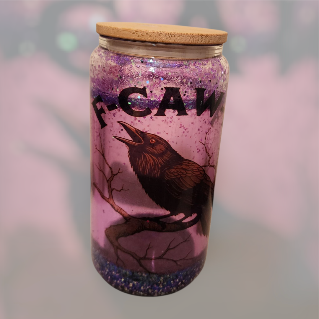 “F-CAW-F” 16 oz Snow Globe Glass Tumbler