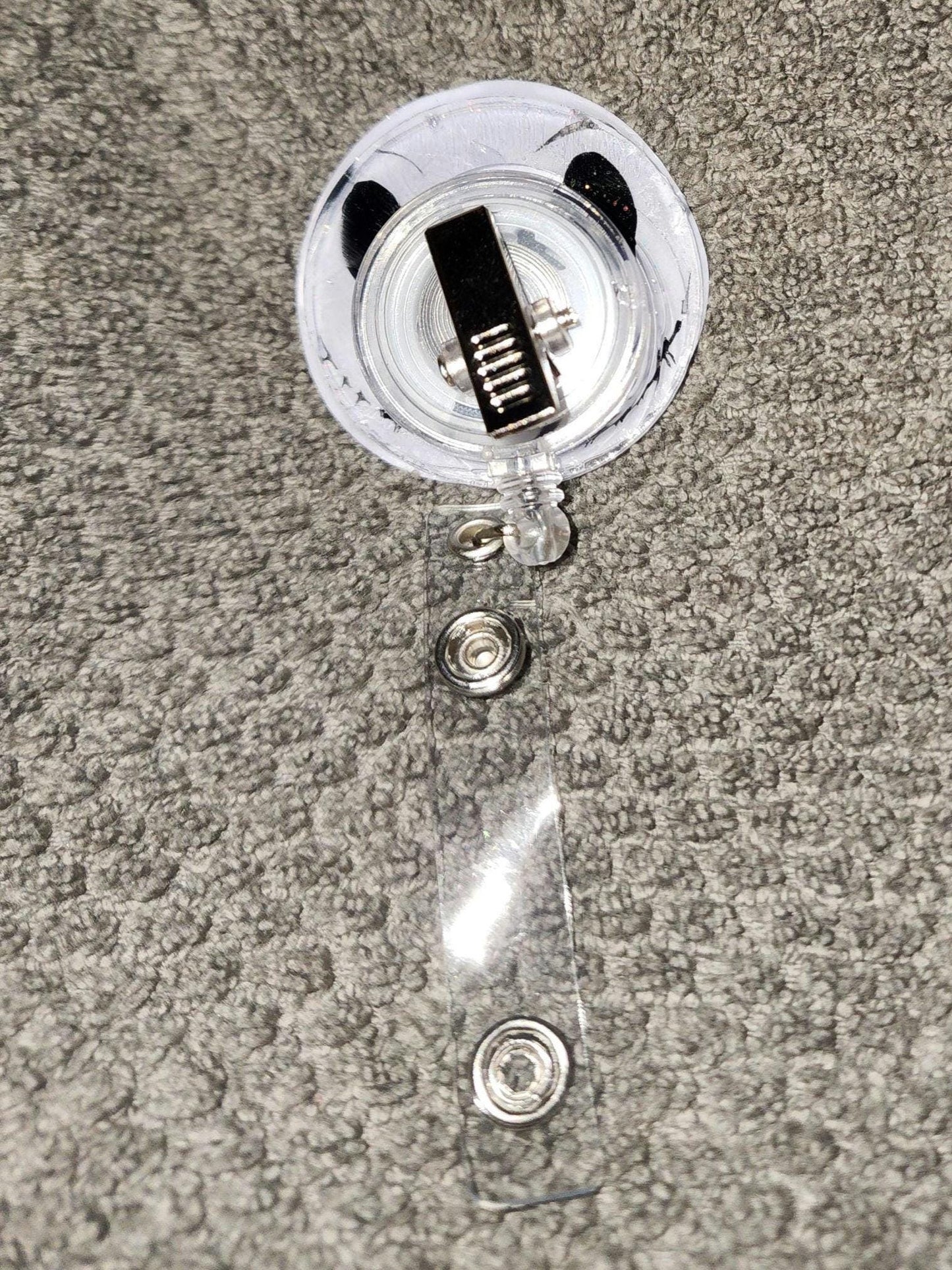 Glitter Jack Skellington Badge Reel: Halloween ID Holder