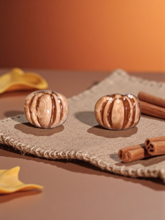 Handmade Polymer clay Pumpkin earrings